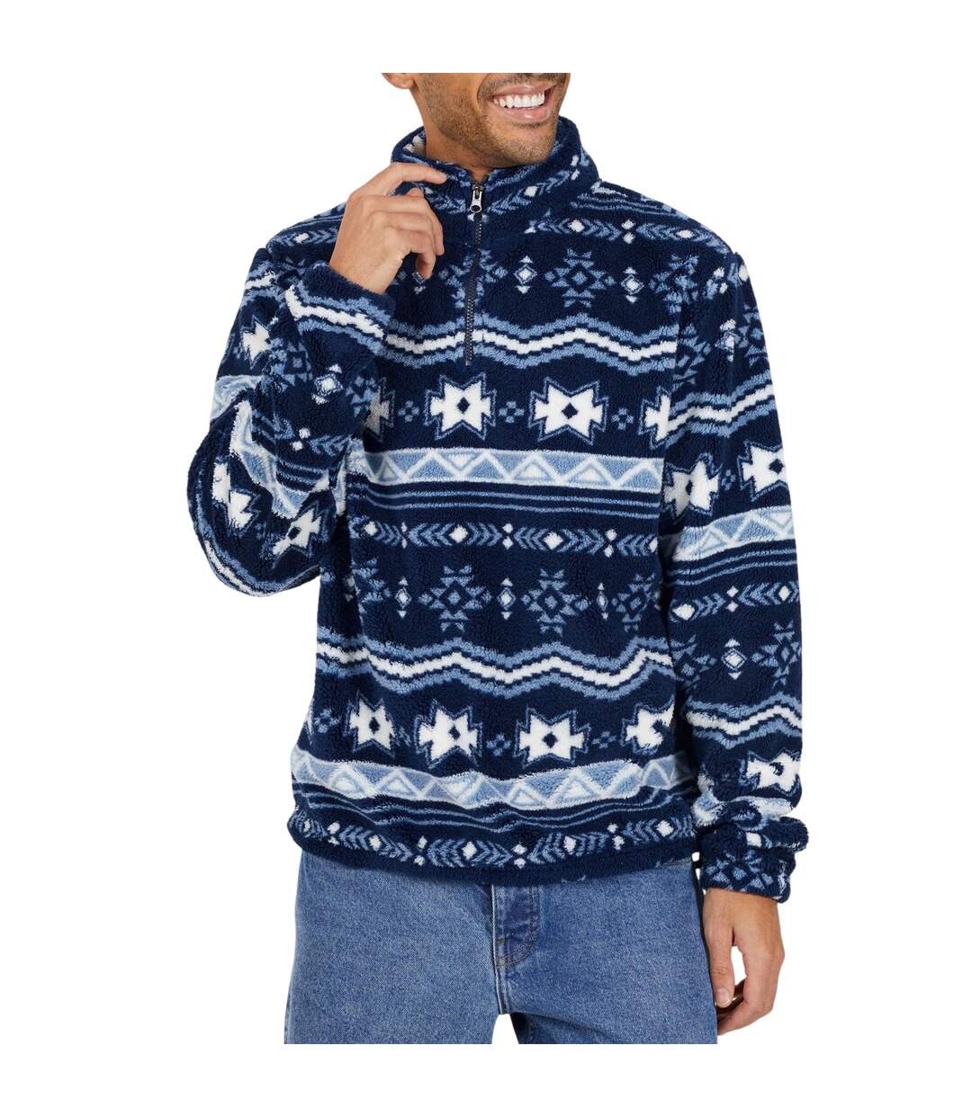 Mens Regular Sweatshirt Navy Multicoloured Brave Soul-2