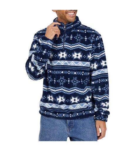 Mens Regular Sweatshirt Navy Multicoloured Brave Soul