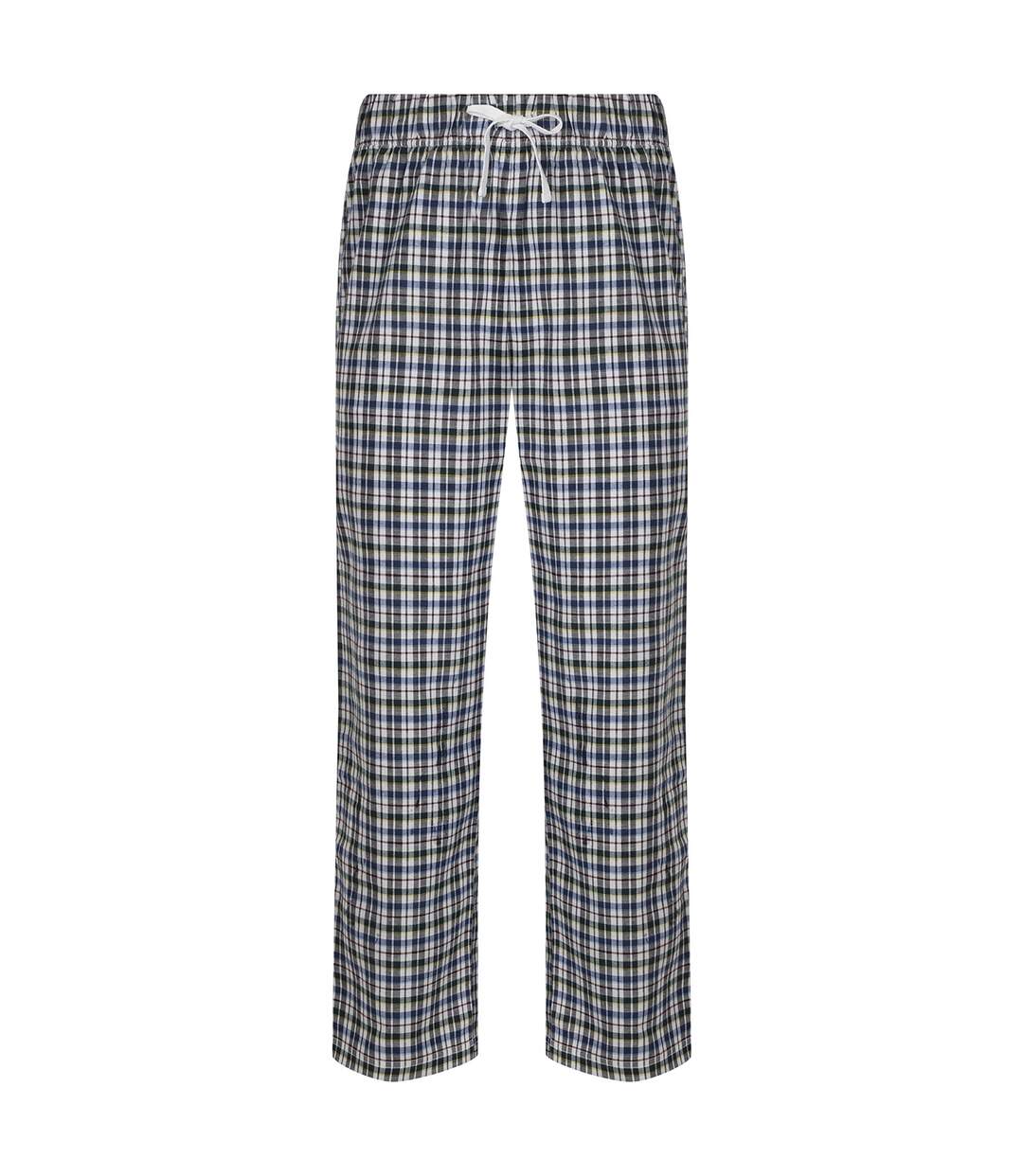 Pantalon de pyjama en tartan homme blanc / bleu Skinnifit-1