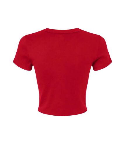 Bella + Canvas Womens/Ladies Micro-Rib Crop T-Shirt (Solid Red)