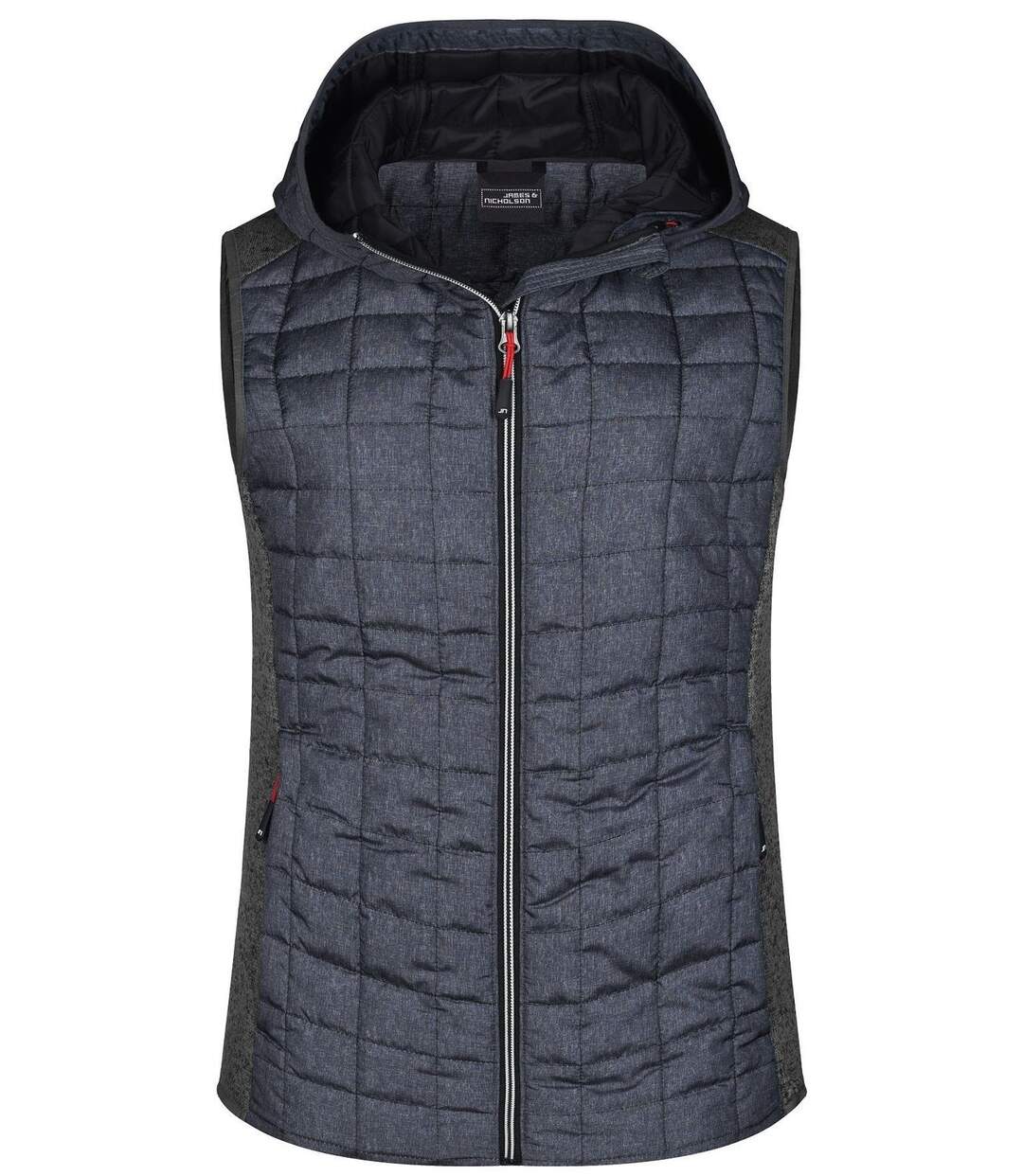 Veste tricot matelassée sans manches - femme - JN767 - gris foncé et anthracite