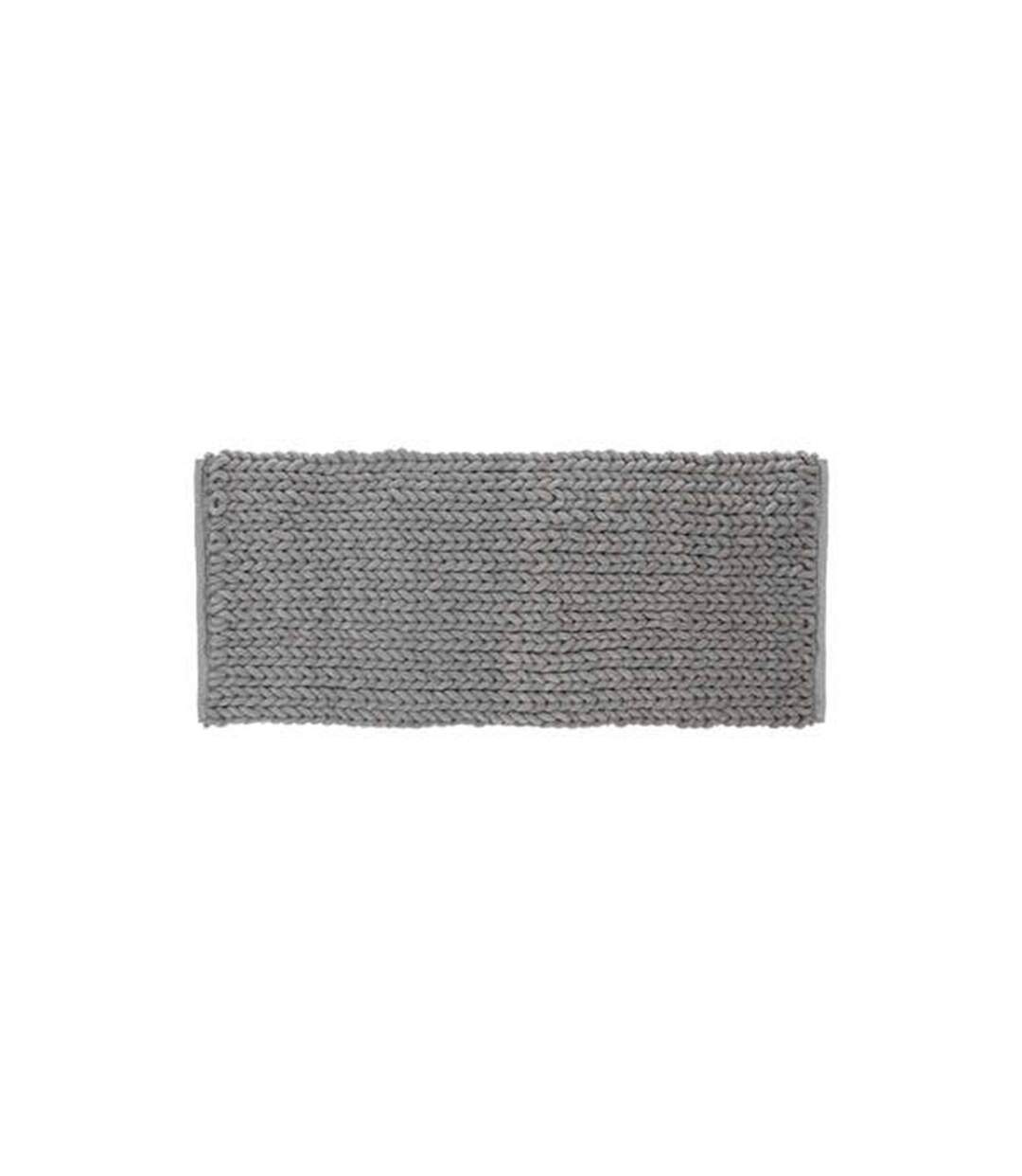 Tapis de Salle de Bain Tissé Épais 50x120cm Gris-1