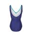 Womens/ladies Printed Wrap Front One Piece Swimsuit Blue Zoggs-3