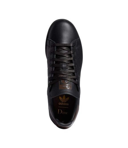 Mens Stan Smith Leather Flat Trainers Black Adidas