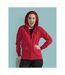 Sweatshirt Uni À Capuche Et Fermeture Zippée Femme Rouge SG-4
