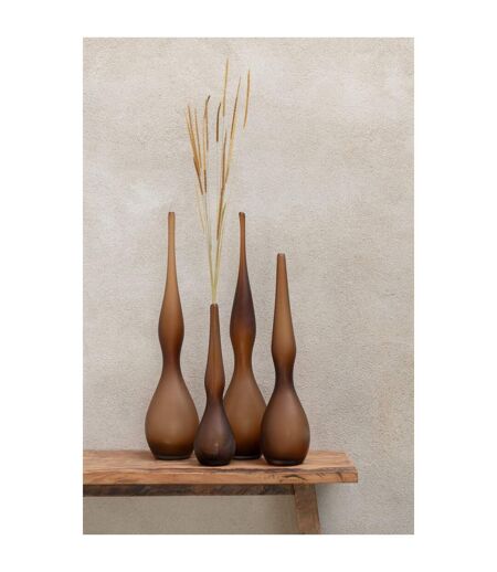 Lot de 3 Vases en Verre Yoko 64cm Marron
