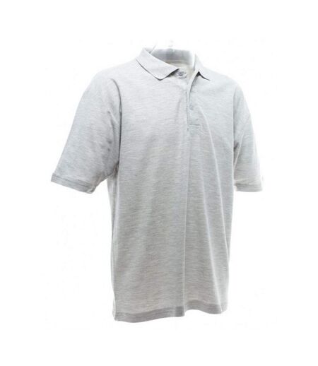 UCC 50/50 Mens Plain Piqué Short Sleeve Polo Shirt (Heather Grey)