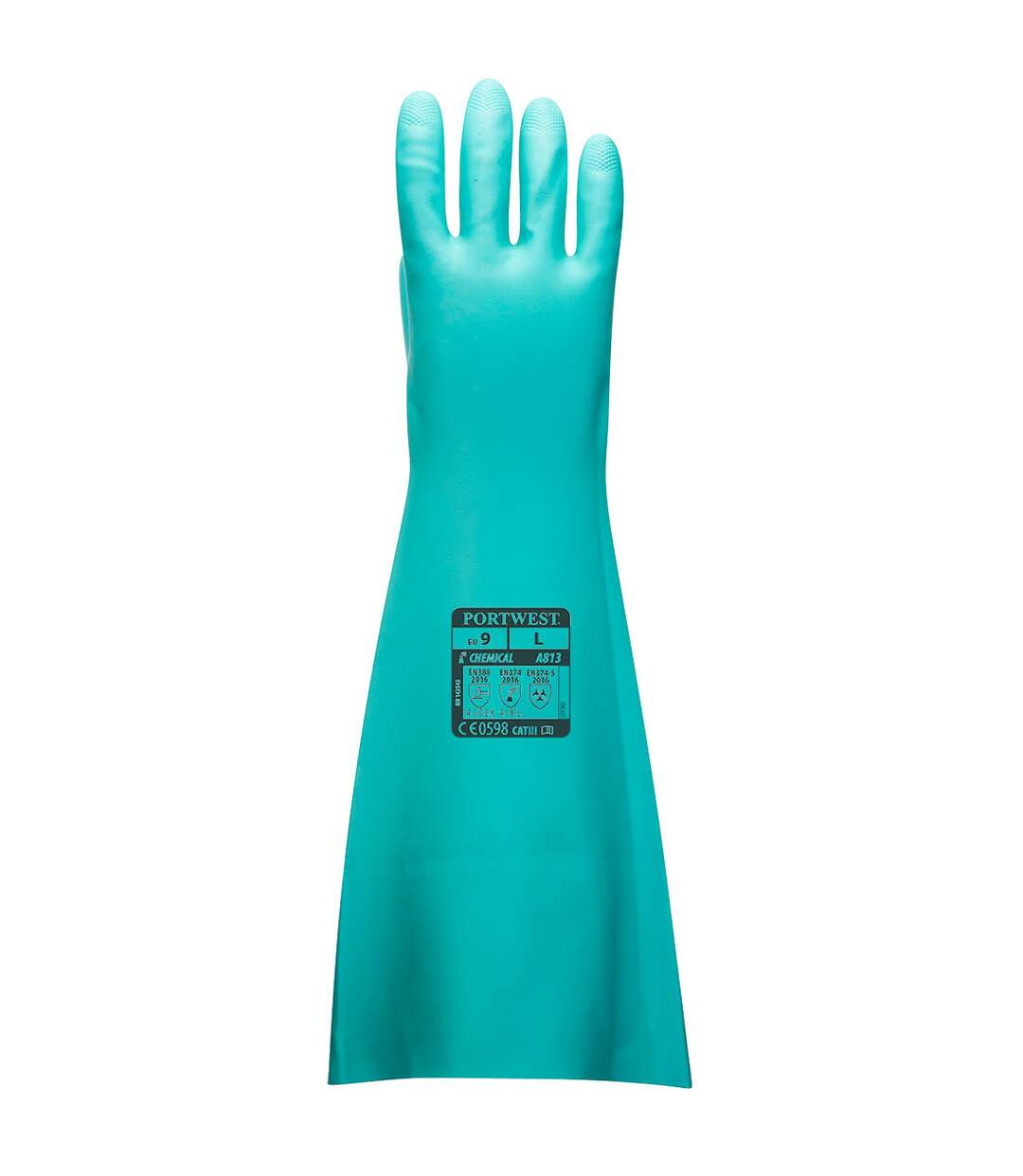 Unisex adult long length nitrile gauntlet xl green Portwest-2