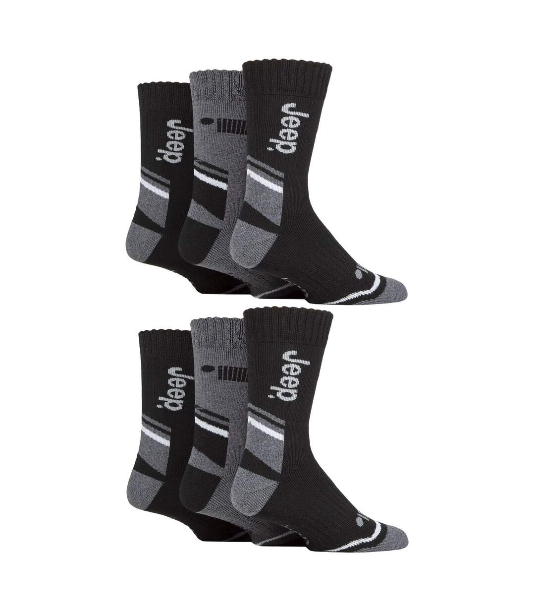 Mens 6 Pack Walking Boot Socks | Polyester Outdoor Socks for Hiking-3