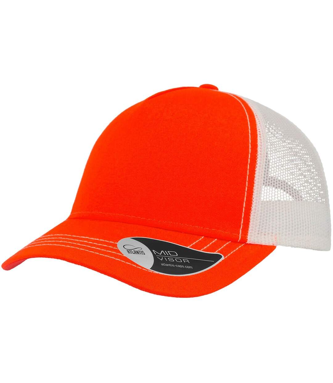 Casquette trucker rapper orange / blanc Atlantis-1