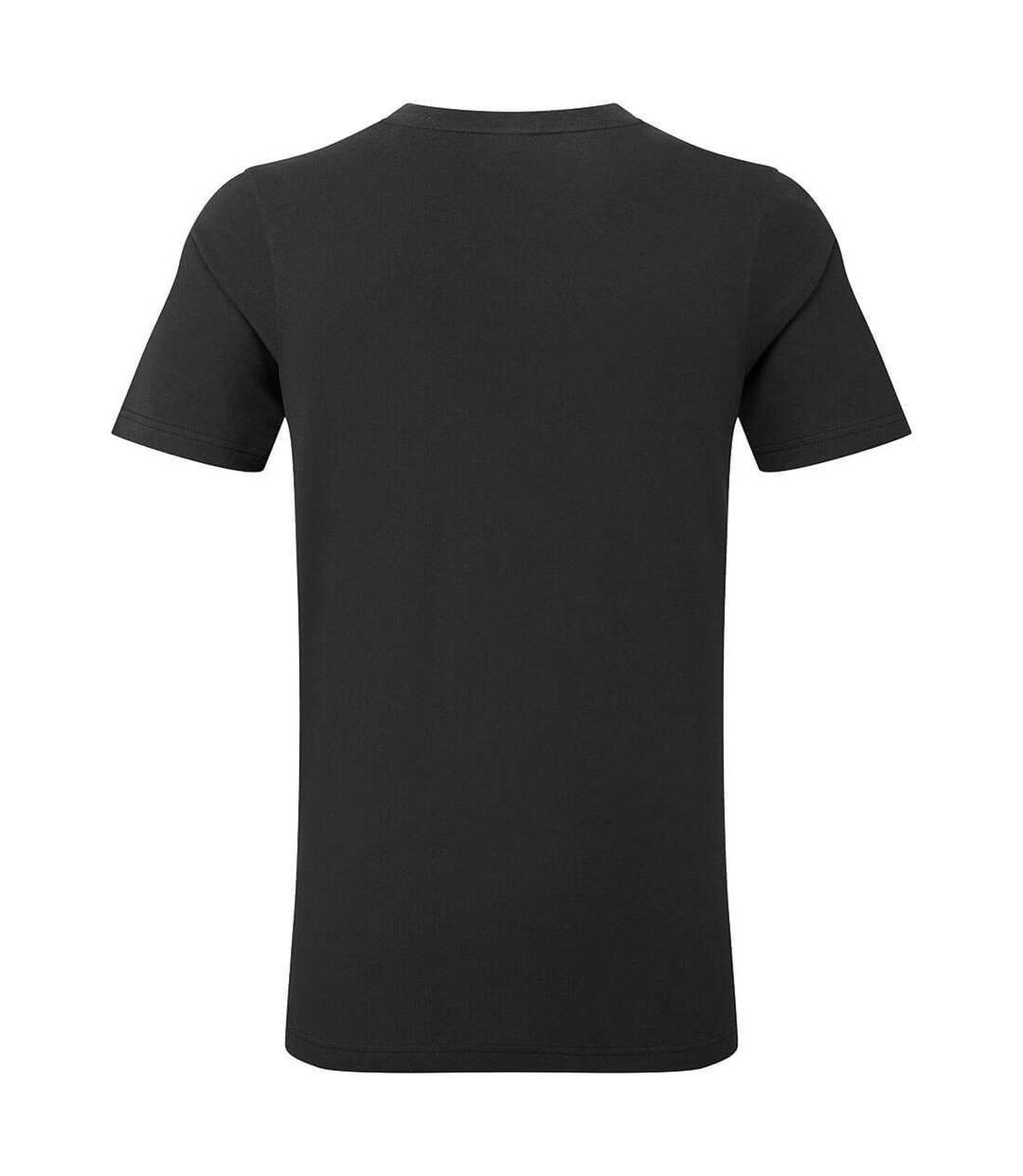 Mens Cotton V Neck T-shirt Black Portwest-2