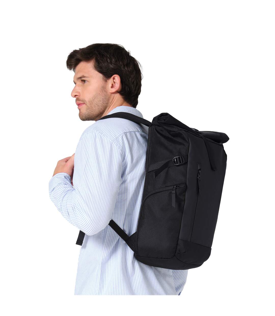 Zurich Roll Top Backpack One Size Black Quadra-3