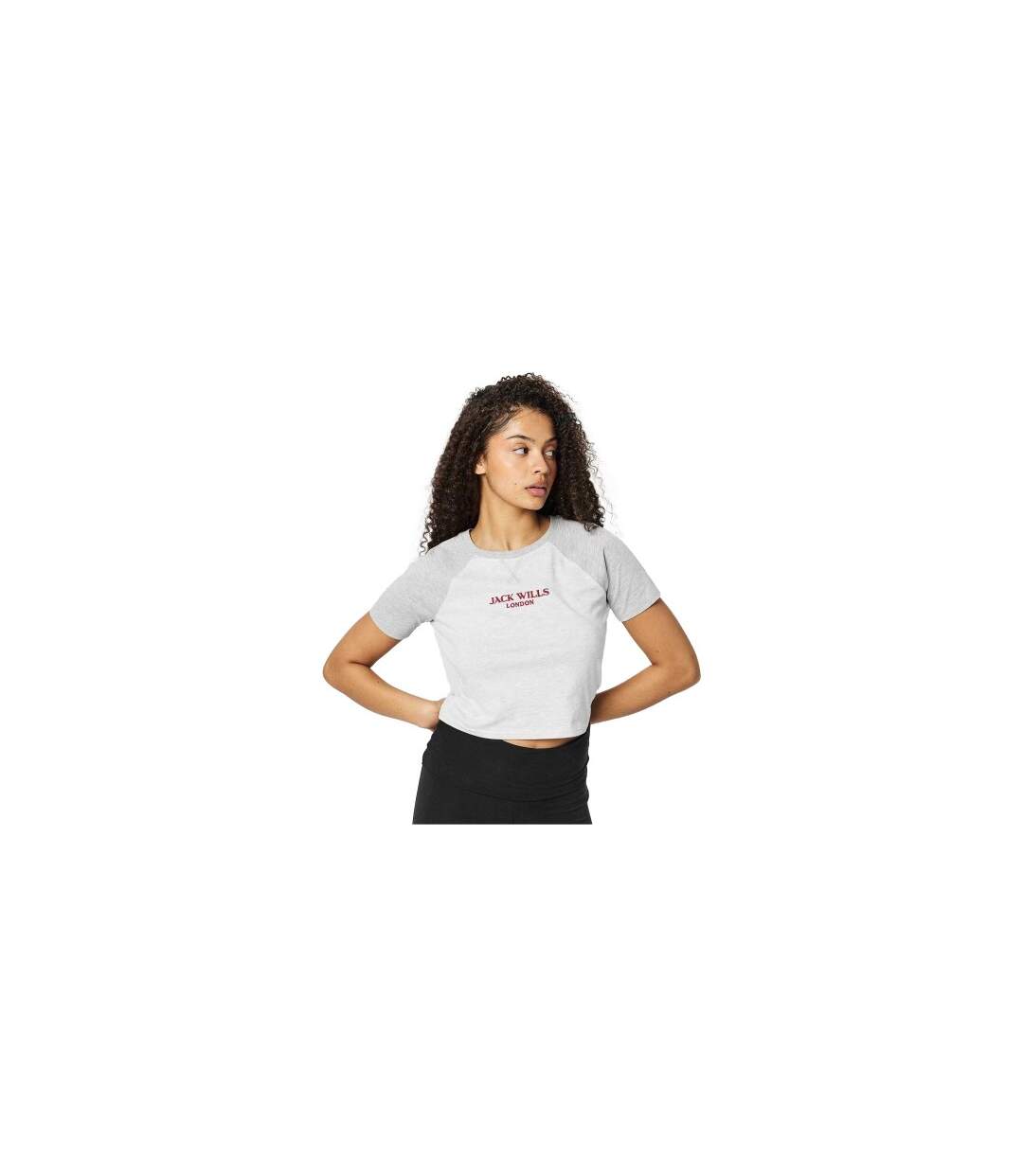 T-shirt Court Motif/style Lettrage Femme Gris Chiné Chiné Jack Wills-1