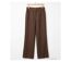 MAYFLOWER Basic Lin : Pantalon femme en lin fluide coloris Choco pour un été chic-2