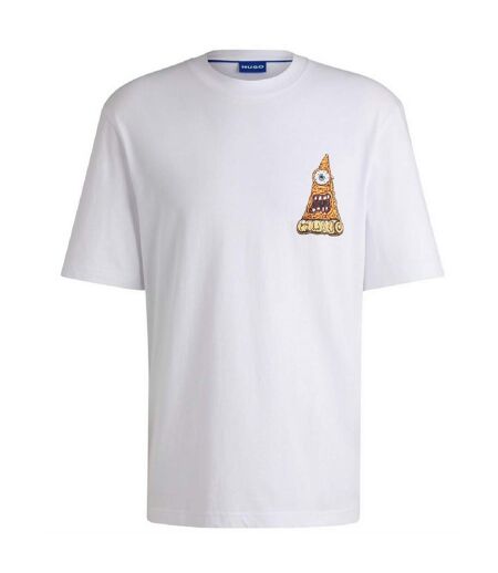 T-shirt Motif/style Pizza Nizzerio Homme Blanc Hugo Boss