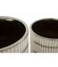 Lot de 2 Vases en Céramique Ray 24cm Blanc & Argent-3