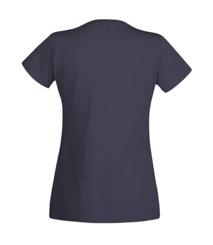 Womens/Ladies Value Fitted Short Sleeve Casual T-Shirt (Midnight Blue)