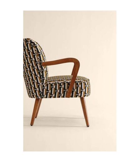 Fauteuil avec tissu jacquard CHIARA - Noir et beige