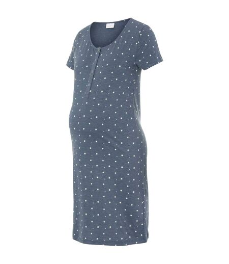 Womens/ladies Stars Jersey Maternity Nightdress Stormy Weather Mamalicious