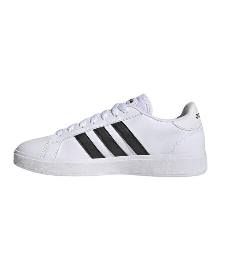 Baskets Motif/style À Rayures Grand Court Femme Blanc Noir Adidas