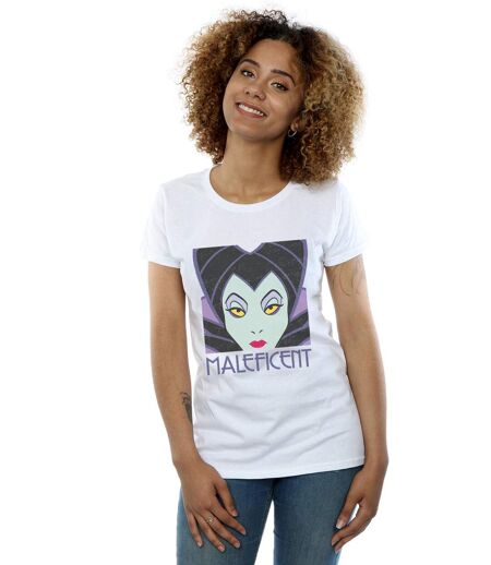Disney - T-shirt MALEFICENT CROPPED HEAD - Femme (Blanc) - UTBI14744