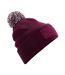 Bonnet snowstar bordeaux / blanc cassé Beechfield