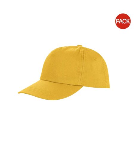 Lot de 2  casquettes houston adulte jaune Result