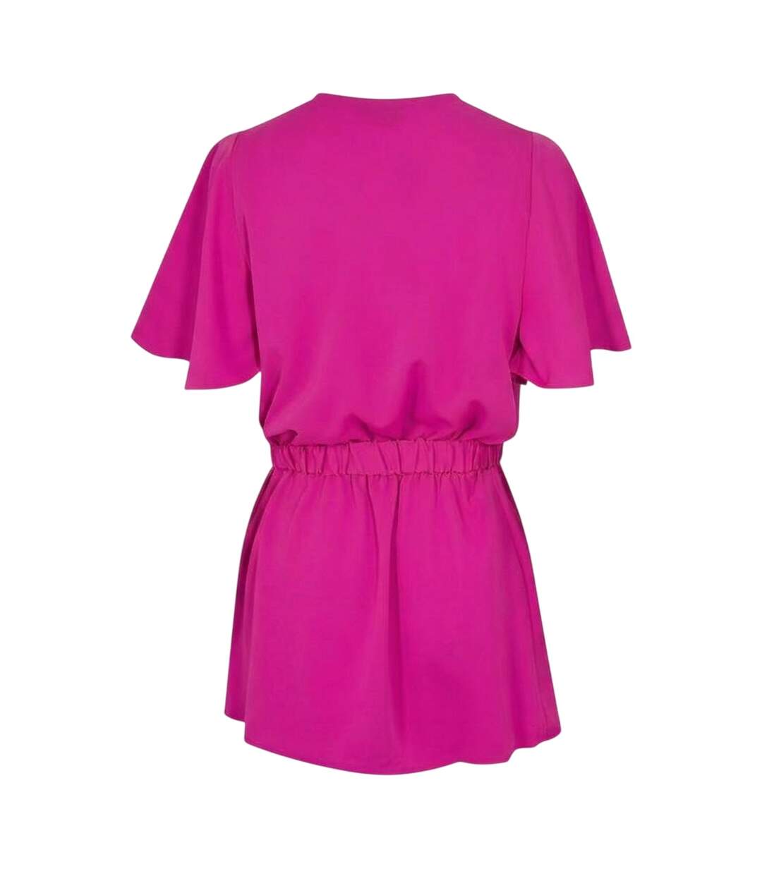 Haut Portefeuille Manches Volantées Femme Rose Vif Ax-3