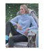 Womens/ladies Cashmere Polo Neck Fitted Jumper Periwinkle Blue WoolOvers-1