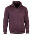 Cardigan Zippé Homme en Polaire Tricot Bordeaux – Col Montant & Coudières Suédine-1