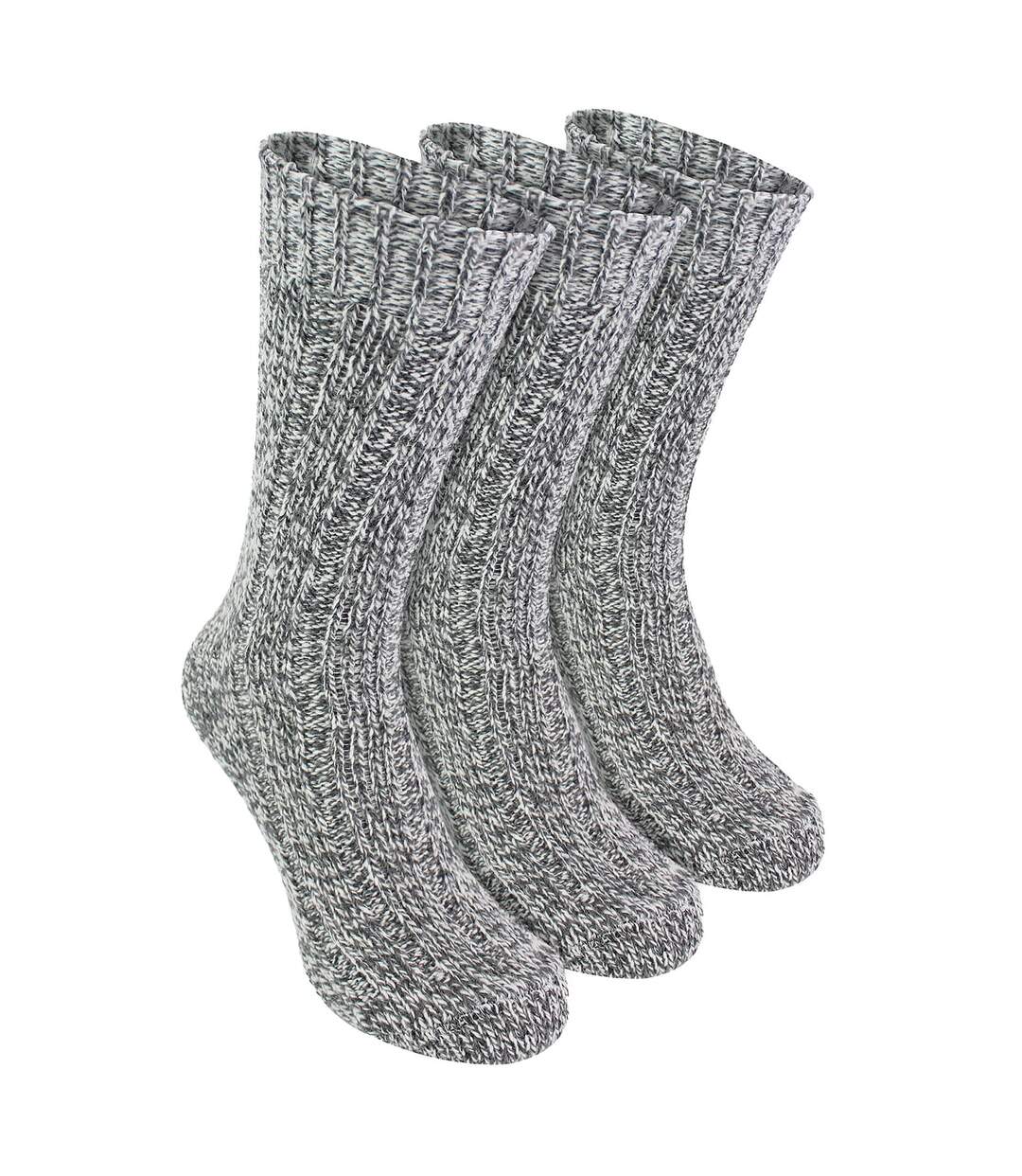 3 Pack Mens Warm Ribbed Knitted Wool Work Boot Socks-3