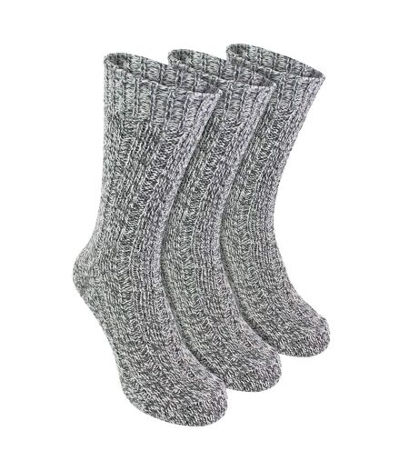 3 Pack Mens Warm Ribbed Knitted Wool Work Boot Socks