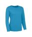 T-shirt Manches Longues Motif/style Uni Femme Bleu Saphir Just Cool-2