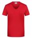 T-shirt BIO col V poche poitrine - Homme - 8004 - rouge