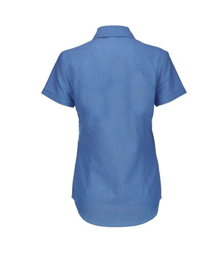 B&C Ladies Oxford Short Sleeve Shirt / Ladies Shirts (Oxford Blue)