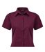 Short Sleeve Poplin Blouse / Plain Work Shirt Aubergine Premier-2