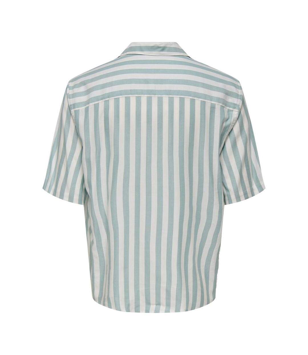 Chemise rayures blanche/vert homme only & sons stes - l-2