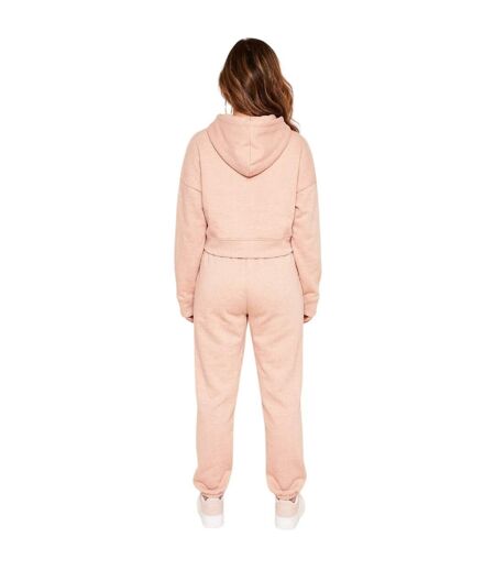 Sweat Court À Capuche Femme Rose Clair Missy Empire
