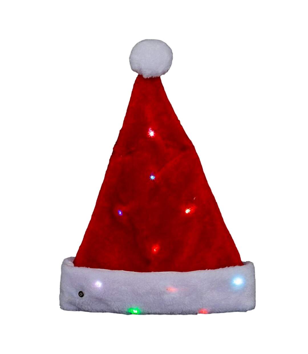 Chapeau de Noël Adulte Led 41cm Rouge-1