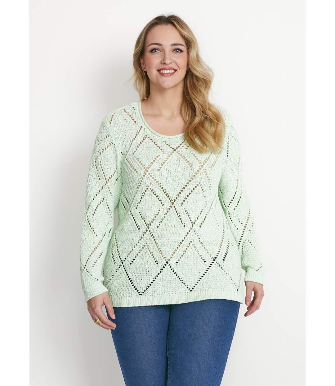 Pull maille moulinée ajourée-1