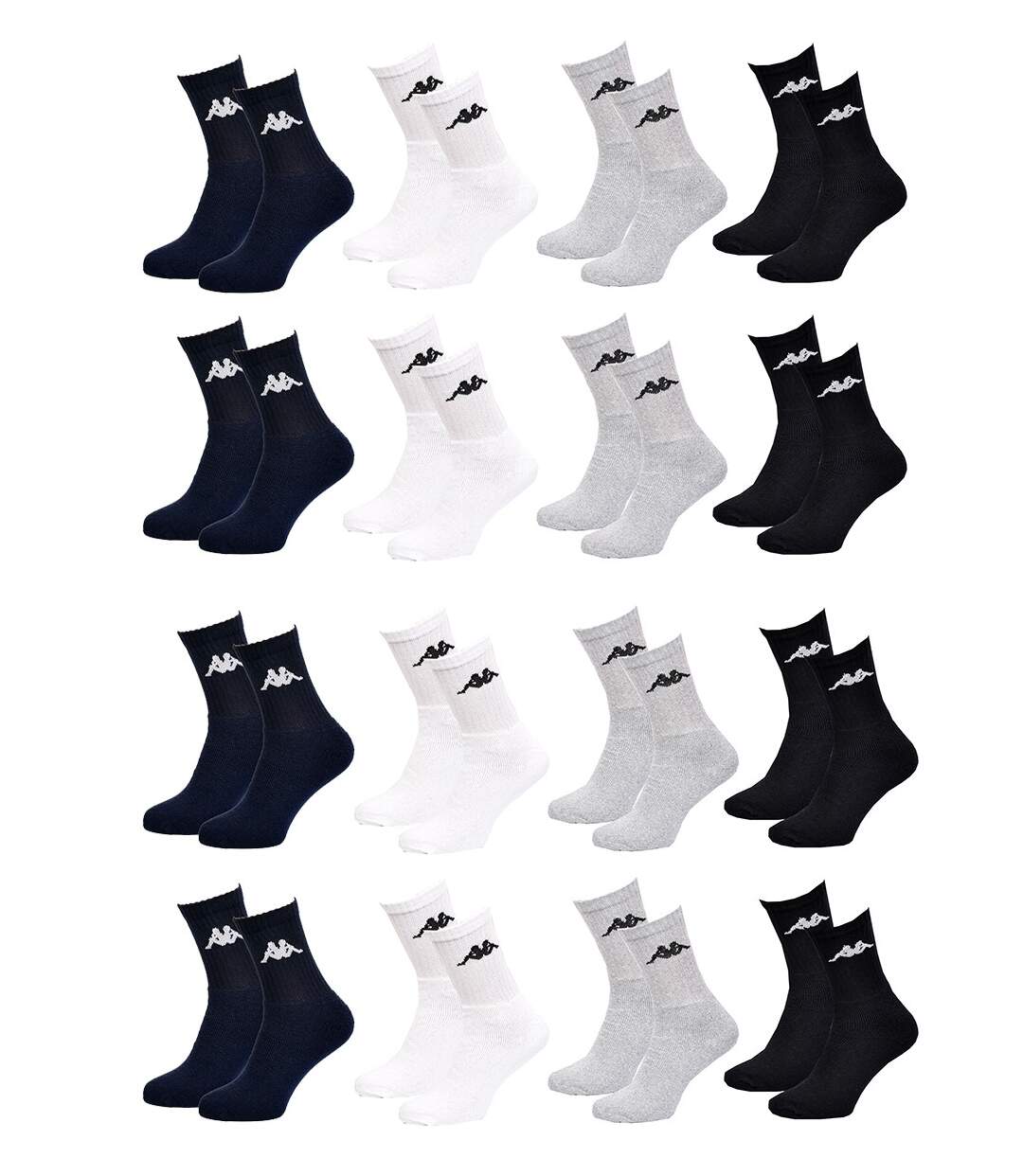 Chaussettes homme KAPPA Modèle Tennis -Assortiment modèles photos selon arrivages- Pack de 12 Paires Surprise-1