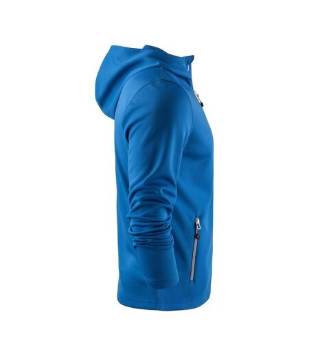 Mens Layback Hoodie Blue Printer RED