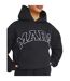 Womens/ladies Logo Relaxed Fit Varsity Hoodie Black Mars The Label-4