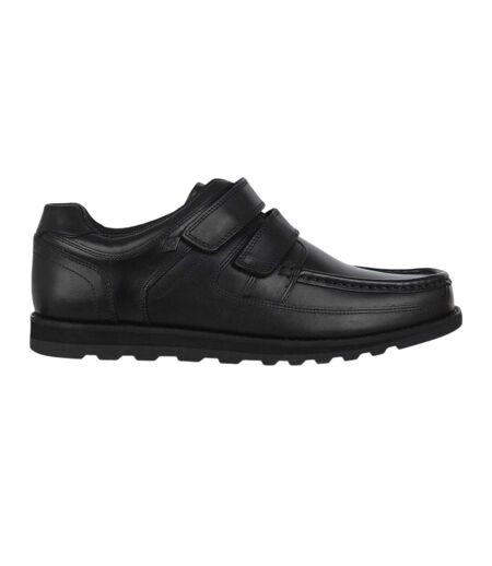 Mens Harrow Leather Hook And Loop Shoes Black Lee Cooper