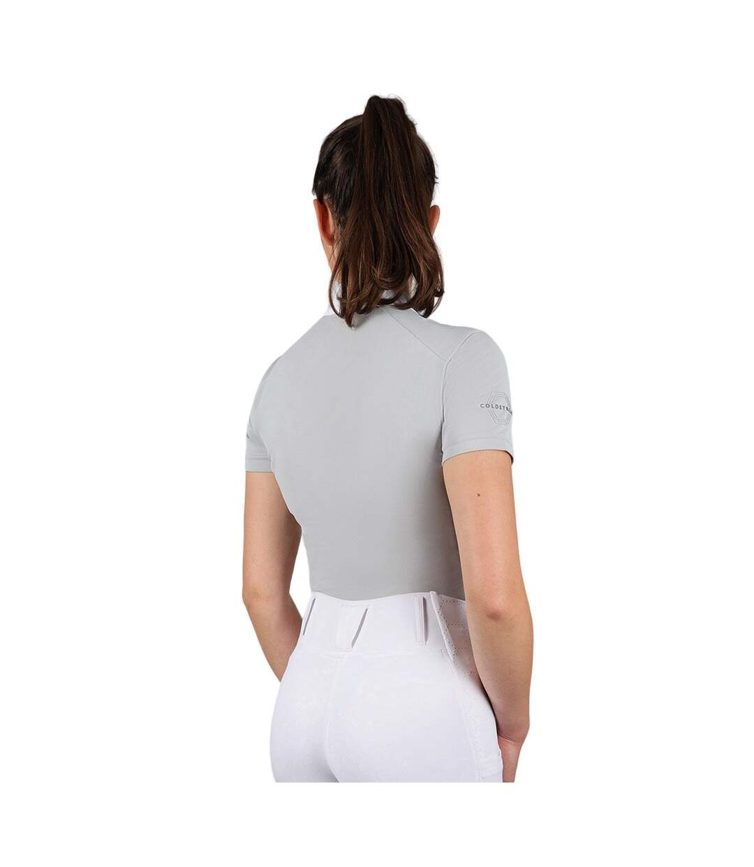 Womens/ladies Oxnam Competition Show Shirt Pearl Grey Coldstream-2