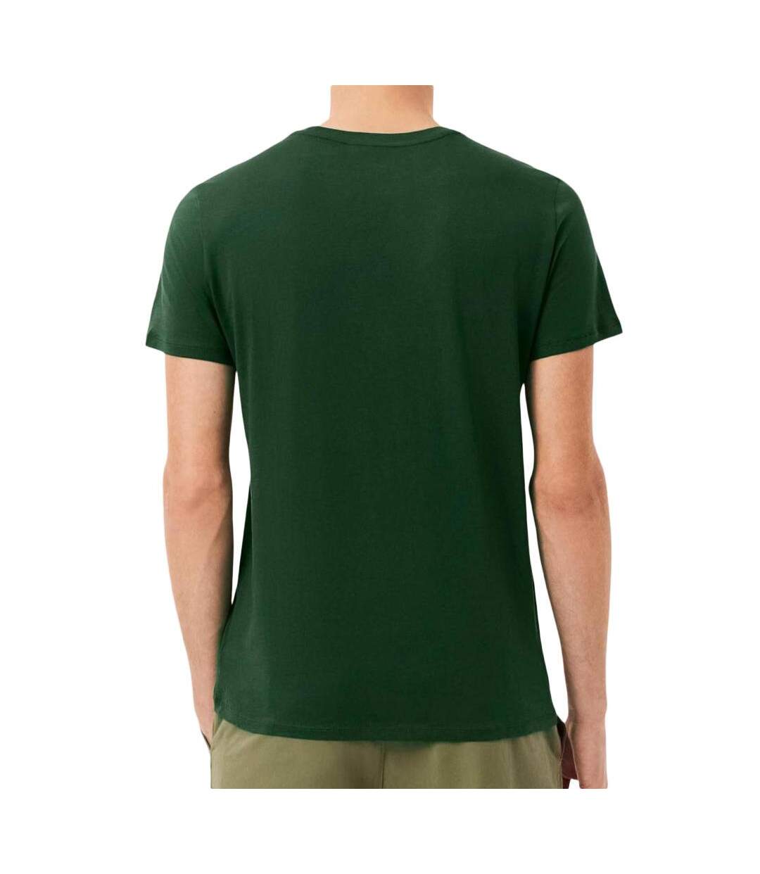 T-Shirt vert foncé homme lacoste pima-2