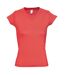 SOLs Womens/Ladies Moon V Neck Short Sleeve T-Shirt (Coral) - UTPC294