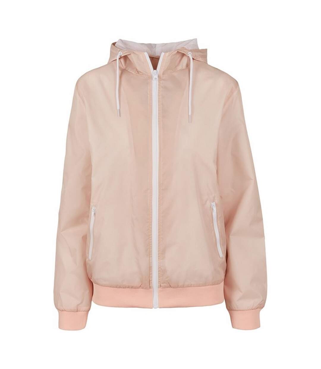 Womens/ladies windrunner two tone jacket light pink/white Build Your Brand-1