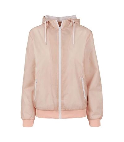 Womens/ladies windrunner two tone jacket light pink/white Build Your Brand