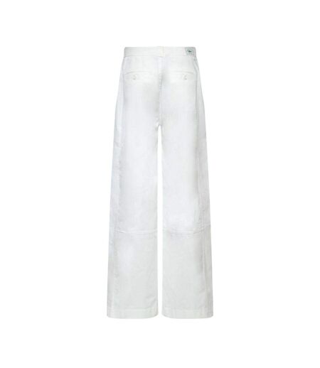 Womens/ladies Gabardine Trousers Cream Lacoste